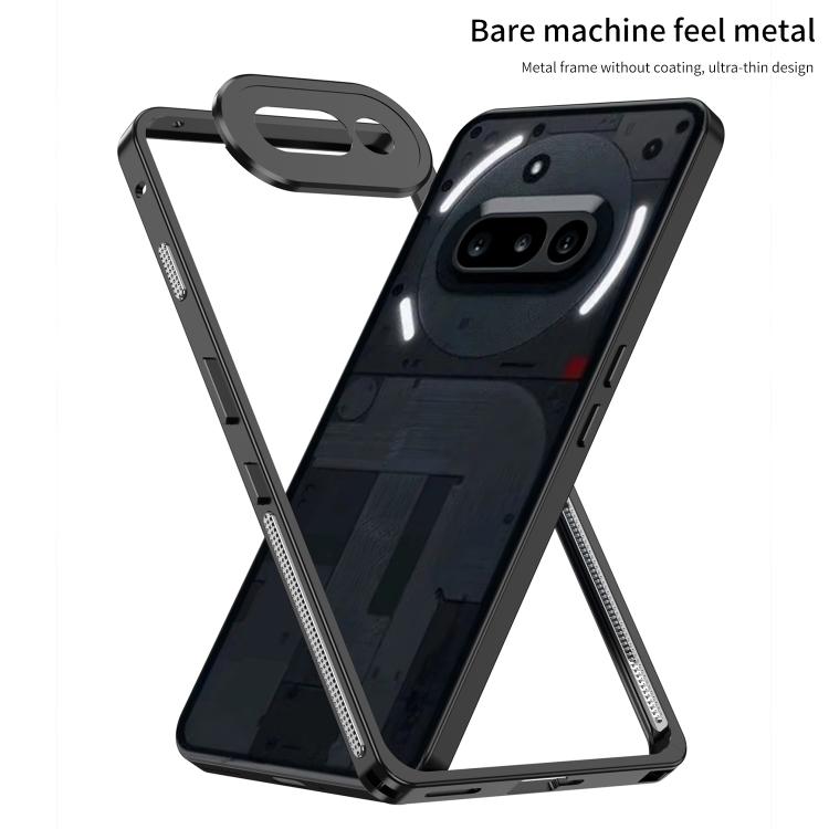 Funda para teléfono For Nothing Phone 3a con marco metálico y disipador de calor, con anillo protector para cámara (gris)
