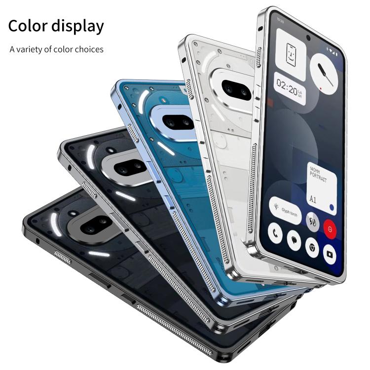 Funda para teléfono For Nothing Phone 3a con marco metálico y disipador de calor, con anillo protector para cámara (gris)