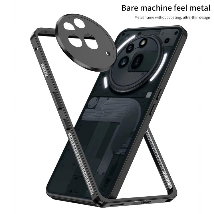 Funda para teléfono For Nothing Phone 3a Pro con marco metálico y disipador de calor, con anillo protector de cámara (gris)