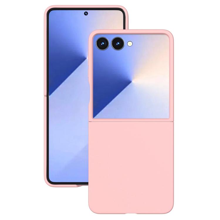Funda de PC con pintura en aerosol Kalebol de color sólido para Samsung Galaxy Z Flip7 (rosa)