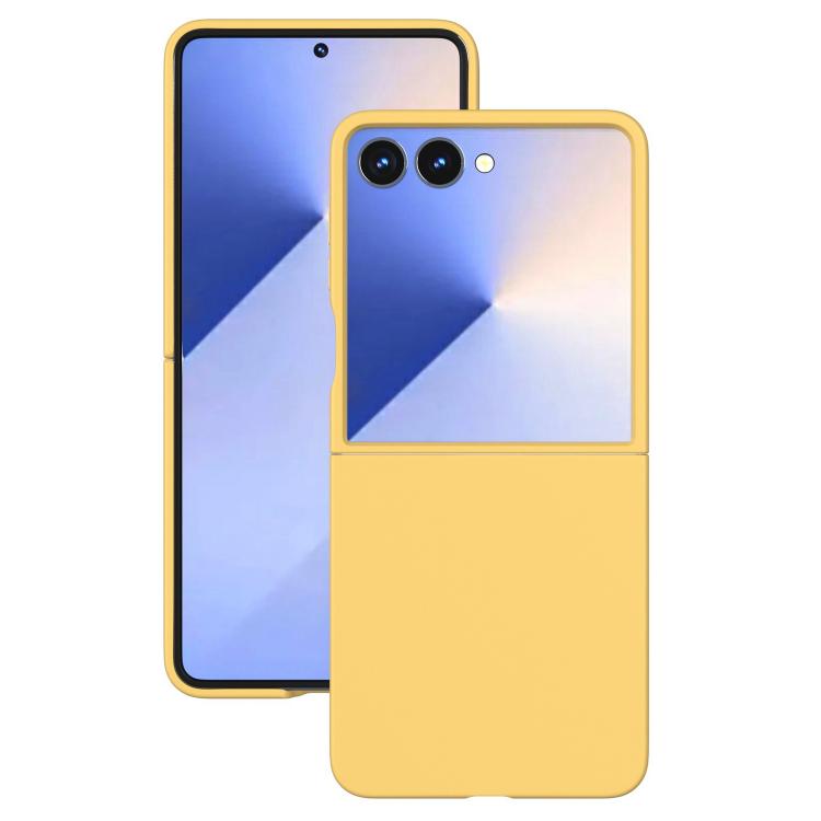 Funda de PC con pintura en aerosol Kalebol de color sólido para Samsung Galaxy Z Flip6 (amarilla)