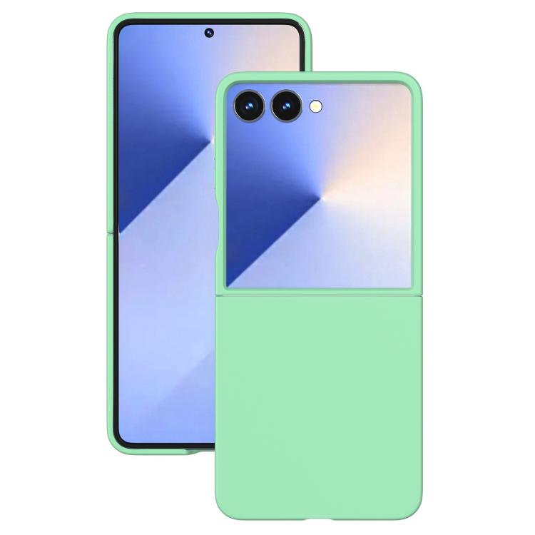 Funda de PC con pintura en aerosol Kalebol de color sólido para Samsung Galaxy Z Flip6 (verde claro)