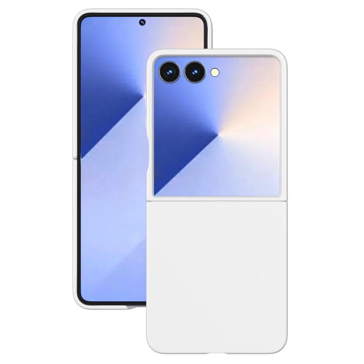 Funda de PC con pintura en aerosol Kalebol de color sólido para Samsung Galaxy Z Flip5 (blanca)