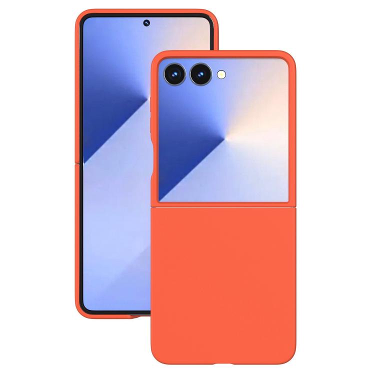 Funda de PC con pintura en aerosol Kalebol de color sólido para Samsung Galaxy Z Flip5 (naranja)