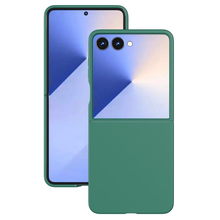 Funda de PC con pintura en aerosol Kalebol de color sólido para Samsung Galaxy Z Flip5 (verde)