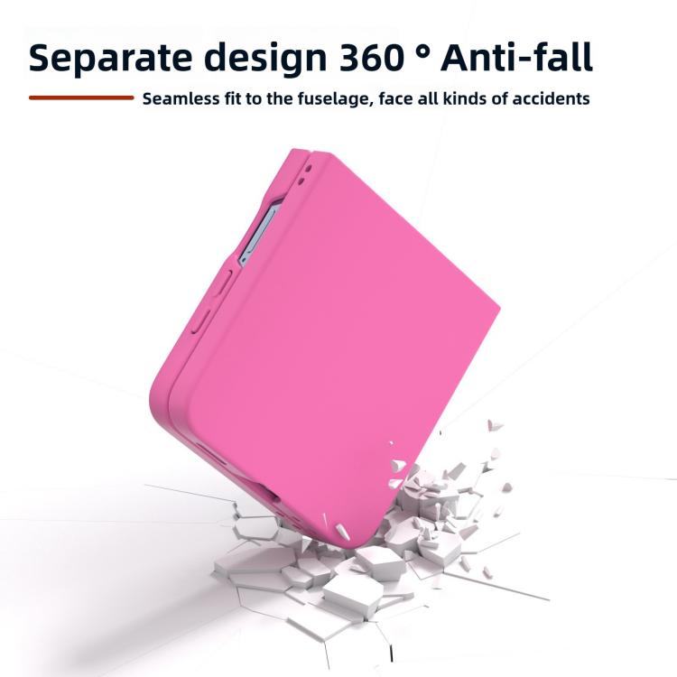 Funda de PC con pintura en aerosol Kalebol para Samsung Galaxy Z Flip6 (rojo rosa)