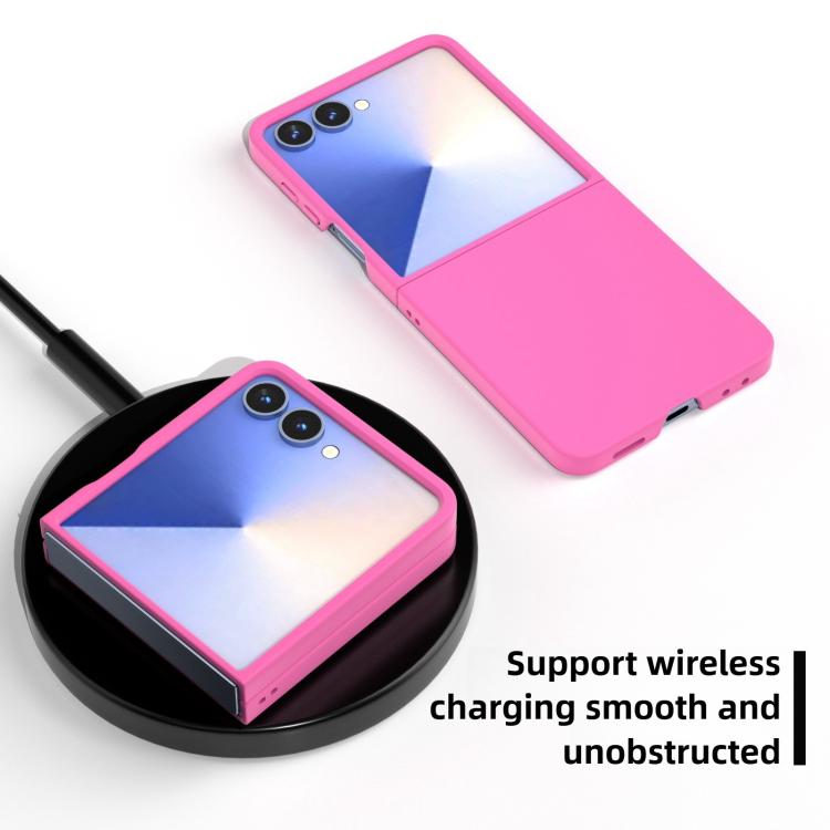 Funda de PC con pintura en aerosol Kalebol de color sólido para Samsung Galaxy Z Flip5 (rosa)