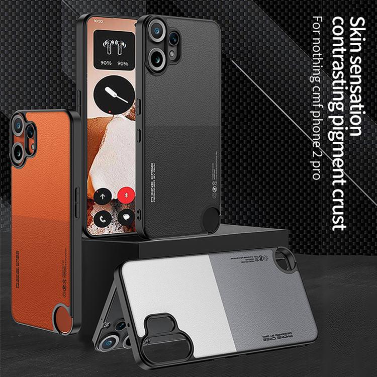Funda de cuero GKK Skin Feel para CMF Phone 2 Pro (naranja y rojo)