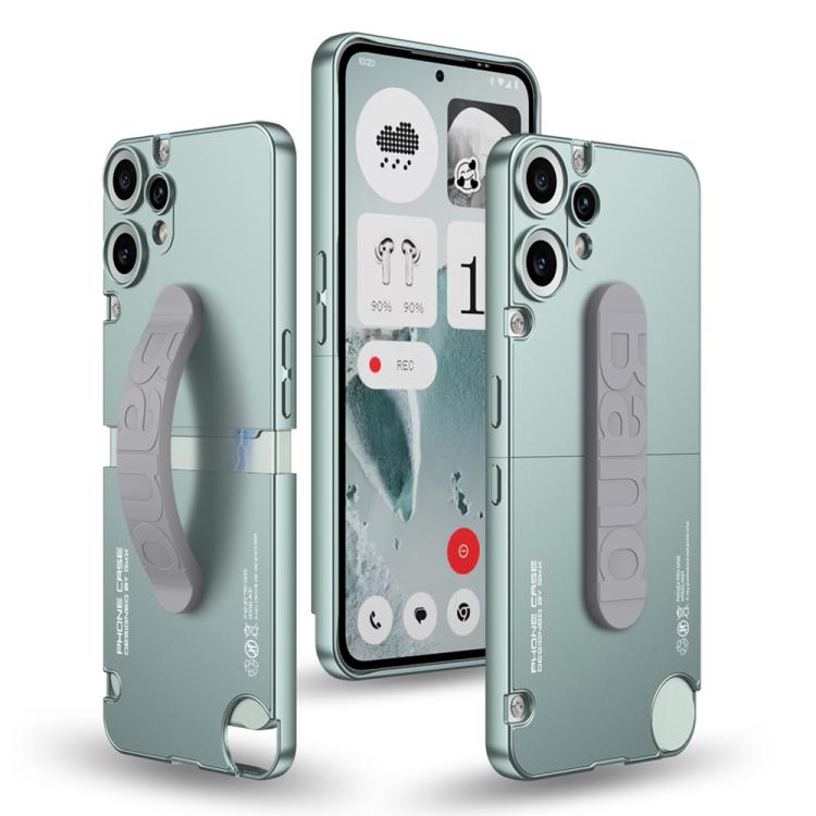 Funda para teléfono CMF Phone 2 Pro GKK con conexión de mortaja y espiga, color de contraste y correa de silicona (azul)