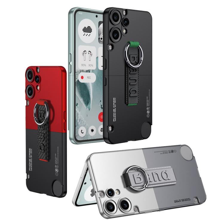 Funda para teléfono CMF Phone 2 Pro GKK con conexión de mortaja y espiga, color de contraste y correa de muñeca con anilla (blanco y gris)