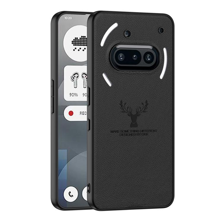 Funda de piel sintética GKK con diseño de alce para el teléfono 3a (negro)