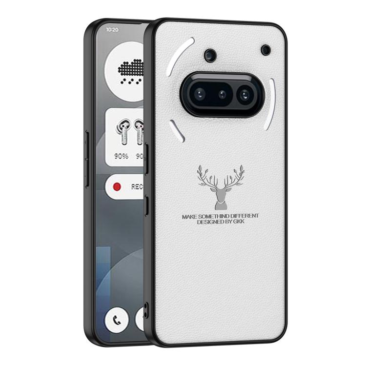 Funda de piel sintética GKK con diseño de alce para el teléfono 3a (blanco)