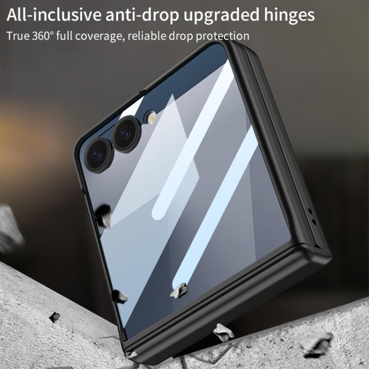 Funda con tapa magnética de cobertura total para Samsung Galaxy Z Flip7 5G con película HD integrada GKK (verde matcha)