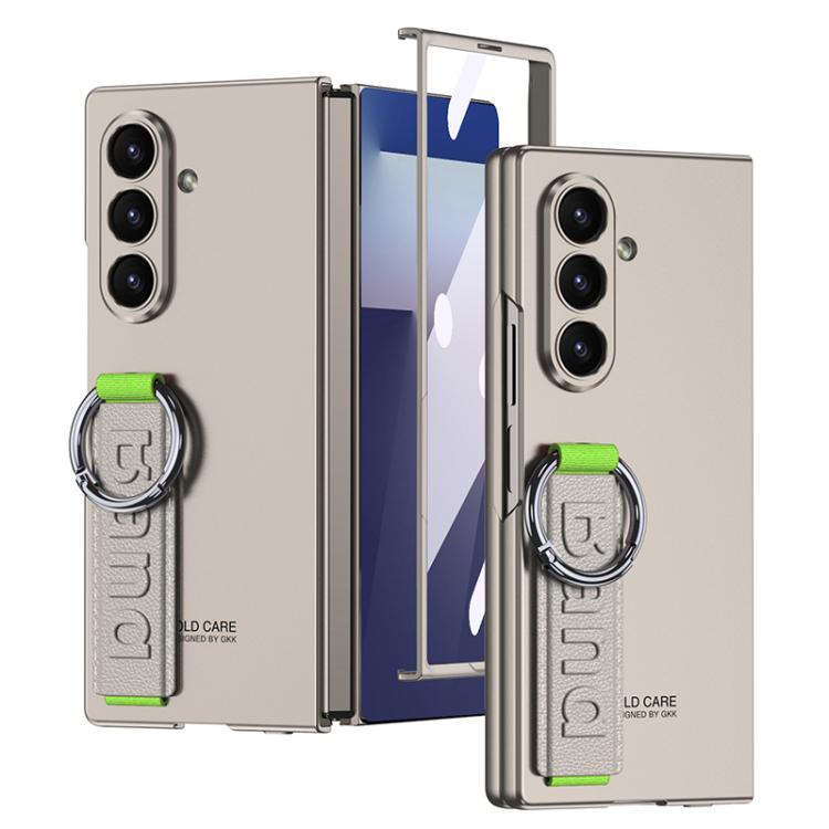 Funda ultrafina con correa lateral integrada GKK para Samsung Galaxy Z Fold7 5G (gris titanio). No incluye bolígrafo.