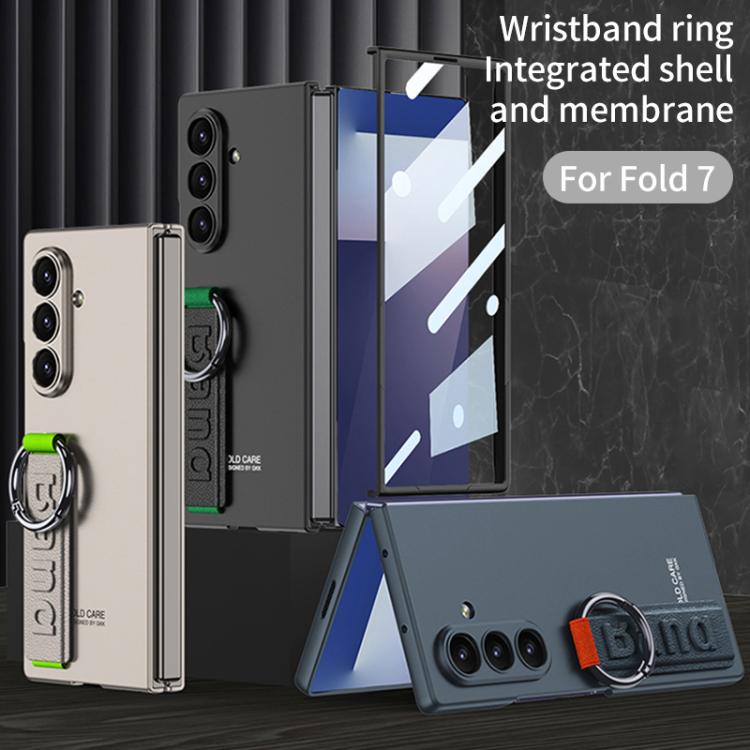 Funda ultrafina con correa lateral integrada GKK para Samsung Galaxy Z Fold7 5G (gris titanio). No incluye bolígrafo.