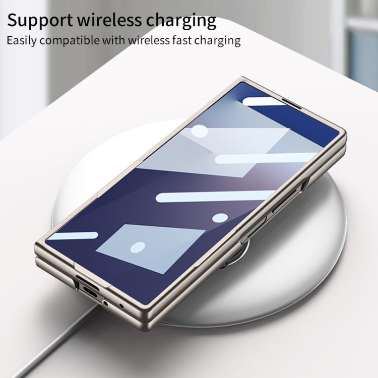 Funda ultrafina con correa lateral integrada GKK para Samsung Galaxy Z Fold7 5G (gris titanio). No incluye bolígrafo.