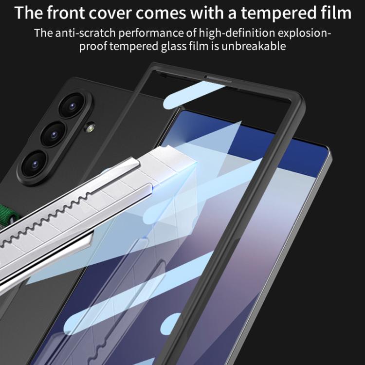 Funda ultrafina con correa lateral integrada GKK para Samsung Galaxy Z Fold7 5G (no incluye bolígrafo, gris)