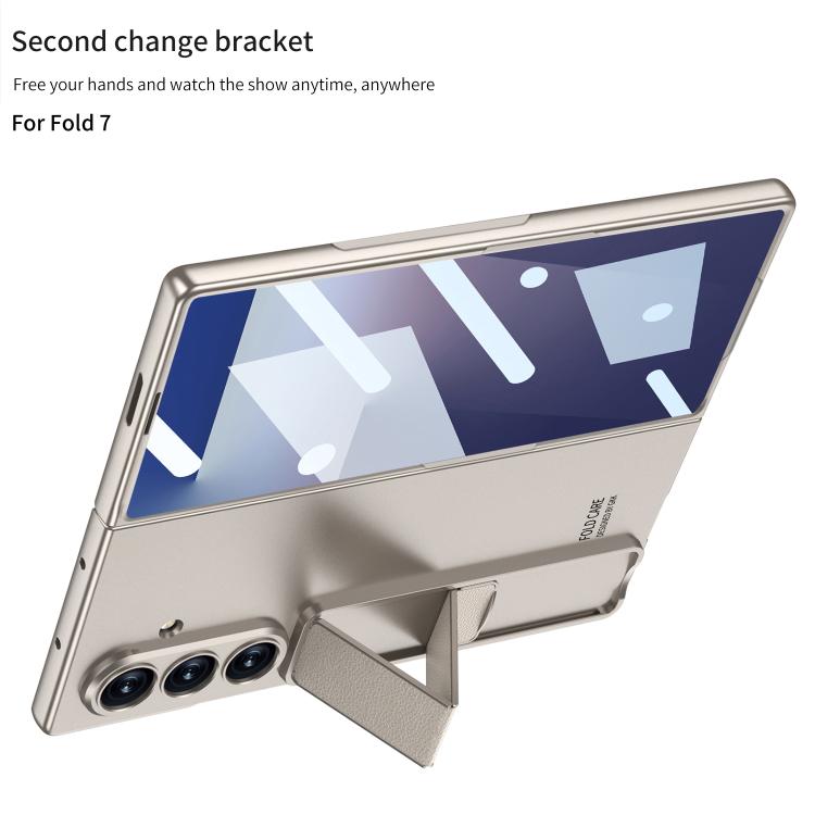 Funda ultrafina GKK con soporte para Samsung Galaxy Z Fold7 5G (gris titanio)