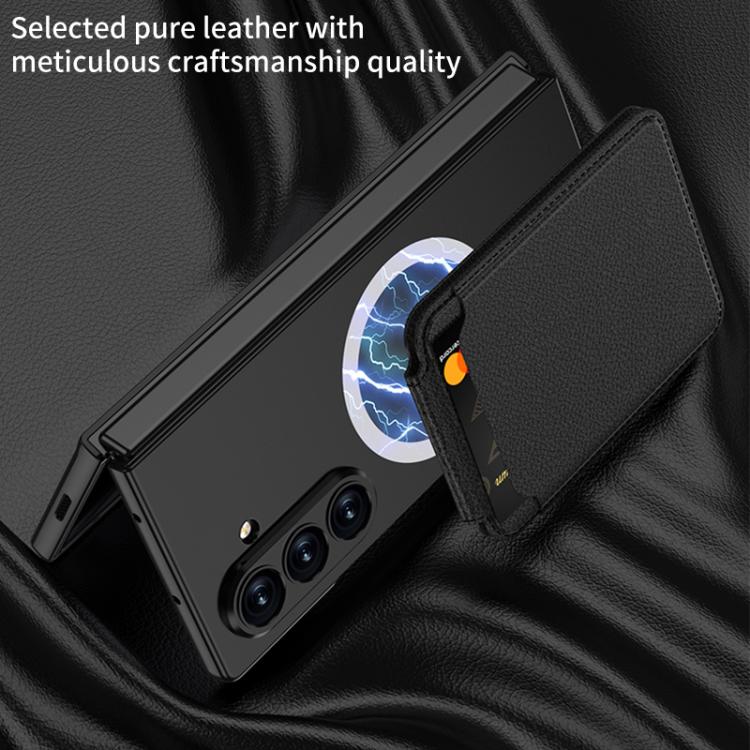 Funda para Samsung Galaxy Z Fold7 5G GKK con tarjetero magnético integrado (gris titanio)