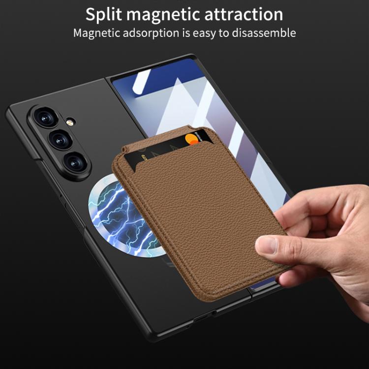 Funda para Samsung Galaxy Z Fold7 5G GKK con tarjetero magnético integrado (gris titanio)