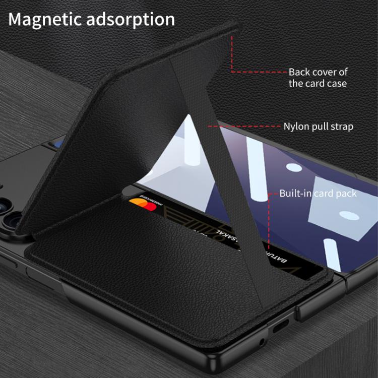 Funda para Samsung Galaxy Z Fold7 5G GKK con tarjetero magnético integrado (gris titanio)