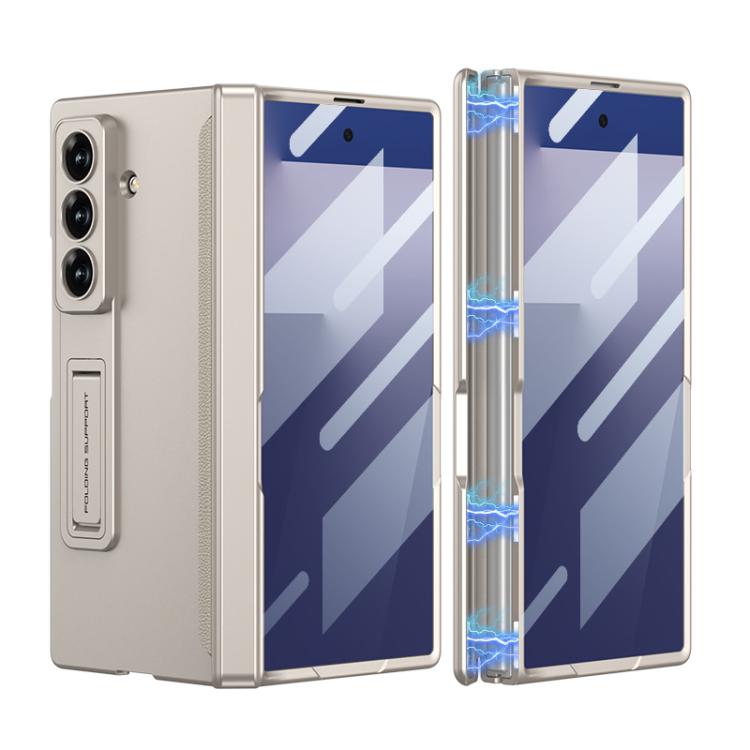 Funda plegable magnética con película HD integrada GKK para Samsung Galaxy Z Fold7 5G (gris titanio)