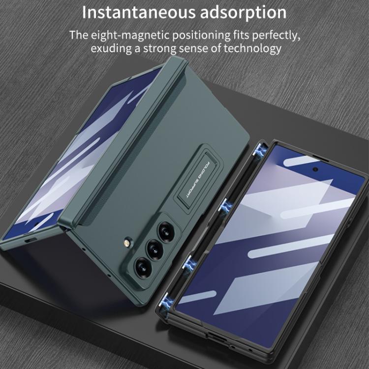 Funda plegable magnética con película HD integrada GKK para Samsung Galaxy Z Fold7 5G (dorada)