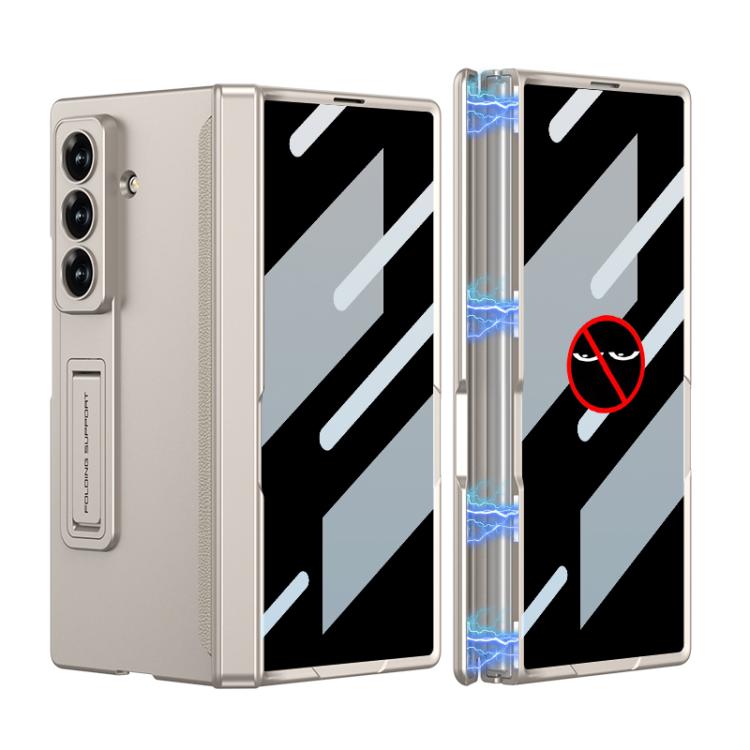 Funda plegable magnética con película de privacidad integrada GKK para Samsung Galaxy Z Fold7 5G (gris titanio)