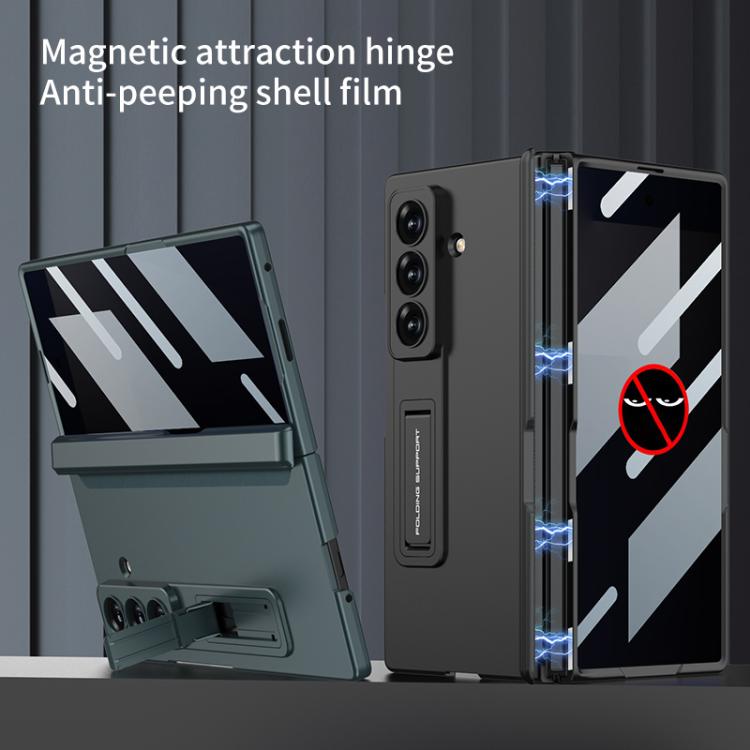 Funda plegable magnética con película de privacidad integrada GKK para Samsung Galaxy Z Fold7 5G (verde noche)