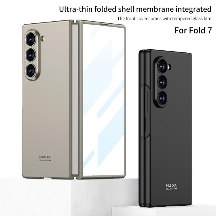 Funda protectora ultrafina de cobertura total integrada GKK para Samsung Galaxy Z Fold7 5G (plateada)