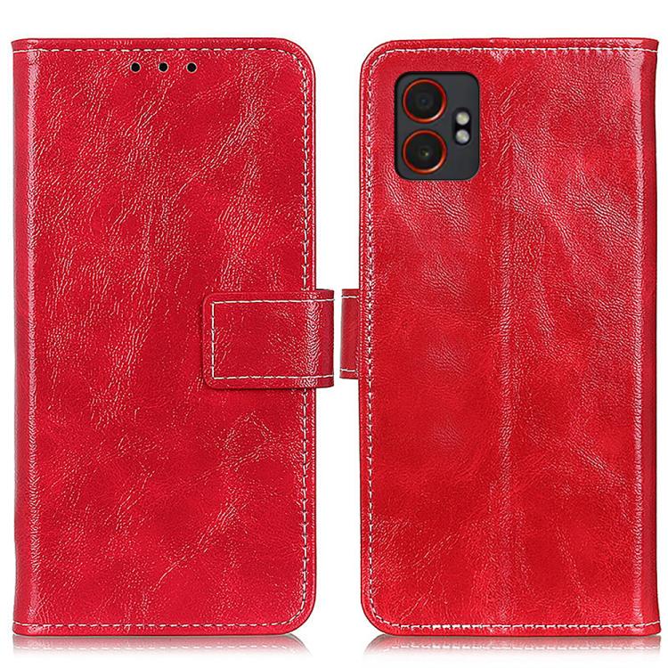 Funda de cuero con textura retro de caballo loco para Samsung Galaxy XCover7 Pro (roja)