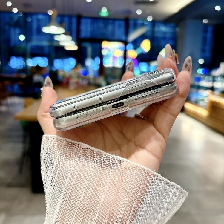 Funda MagSafe con textura perlada y hebilla lateral para Huawei Pura X (beige)