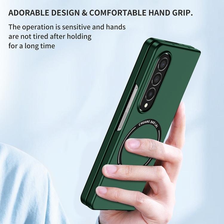 Funda de PC Kalebol MagSafe esmerilada a prueba de golpes para Samsung Galaxy Z Fold6 (rojo vino)