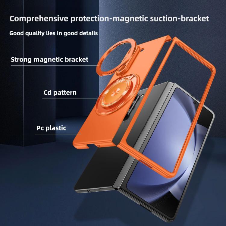 Funda para Samsung Galaxy Z Fold5 con soporte giratorio MagSafe Kalebol para PC (naranja)