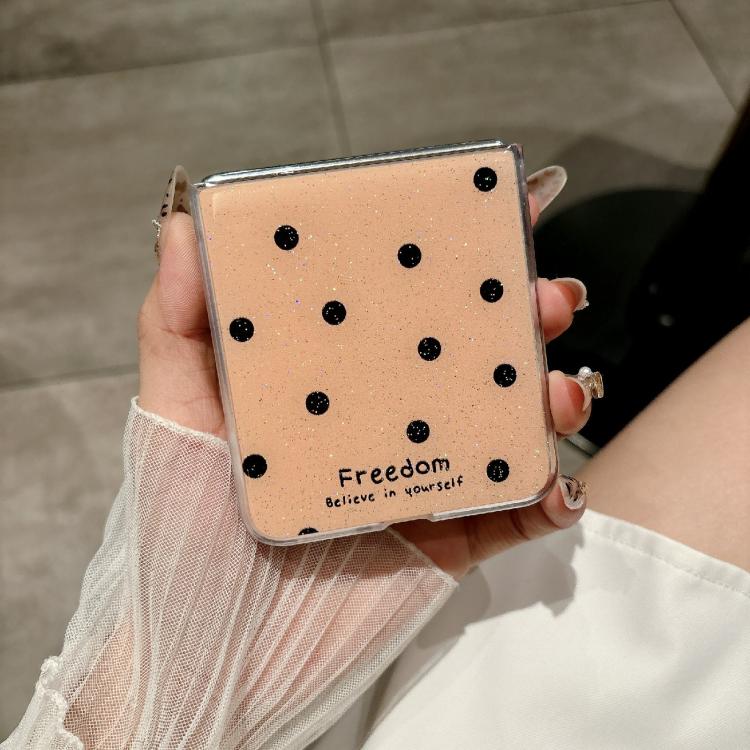 Funda para Huawei P50 Pocket con diseño de puntos brillantes (dorada)