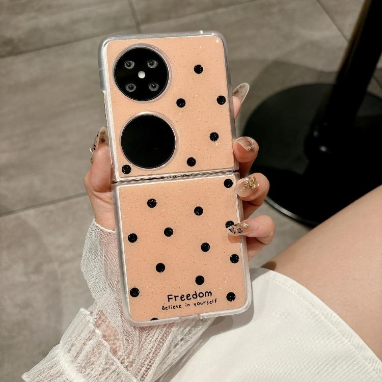 Funda para Huawei Pocket 2 con diseño de puntos brillantes (dorada)