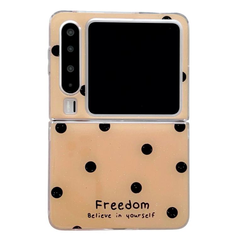 Funda para Huawei Pura X con diseño de puntos brillantes (dorada)