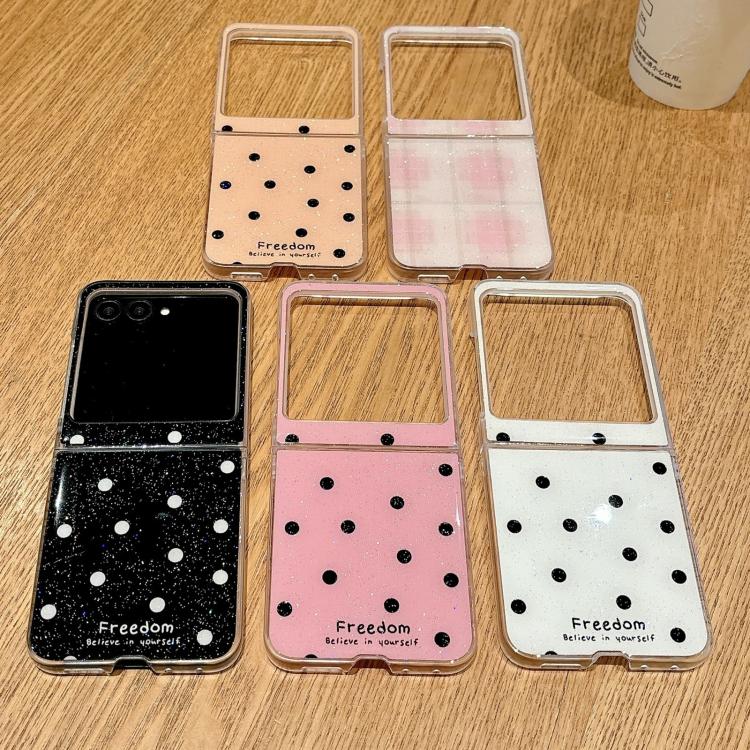 Funda con diseño de puntos brillantes para Motorola Razr 60/Razr 50 (dorada)