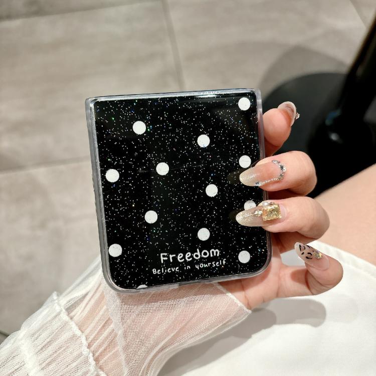 Funda para Xiaomi Mix Flip con purpurina y puntos (negra)