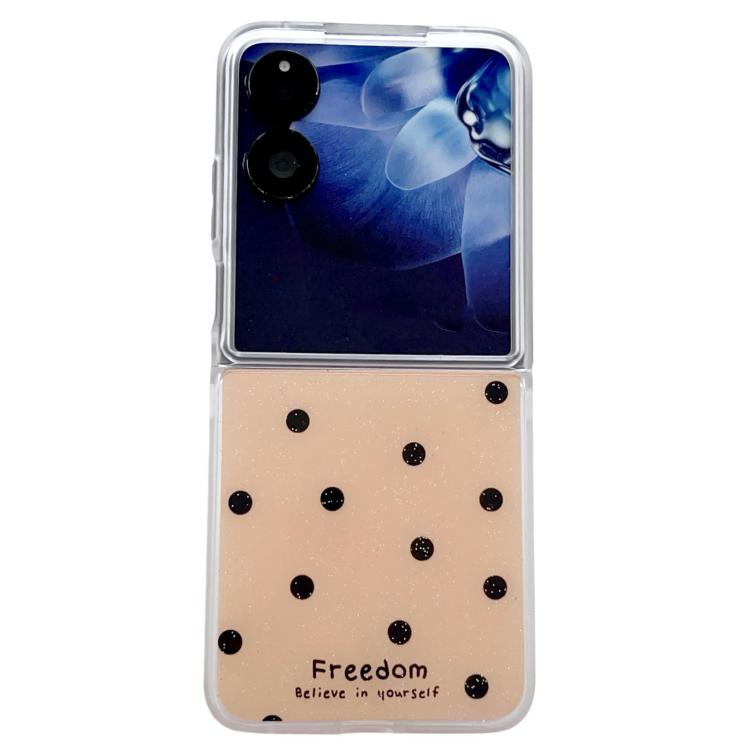 Funda para Xiaomi Mix Flip con purpurina y puntos (dorada)