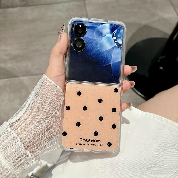 Funda para Xiaomi Mix Flip con purpurina y puntos (dorada)