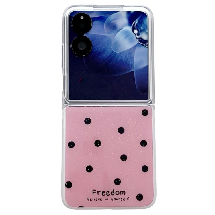 Funda para Xiaomi Mix Flip con purpurina y puntos (rosa y rojo)