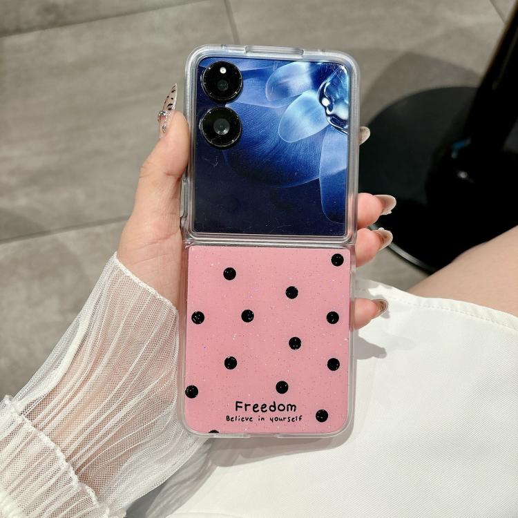 Funda para Xiaomi Mix Flip con purpurina y puntos (rosa y rojo)