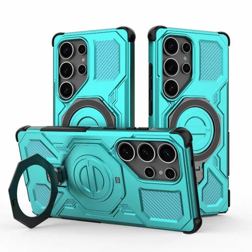 Funda magnética de TPU y PC MagSafe de color sólido para Samsung Galaxy S25 Ultra 5G J-20 (azul lago)