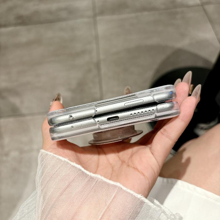 Funda con soporte para Huawei Pura X con diseño de puntos brillantes (dorada)