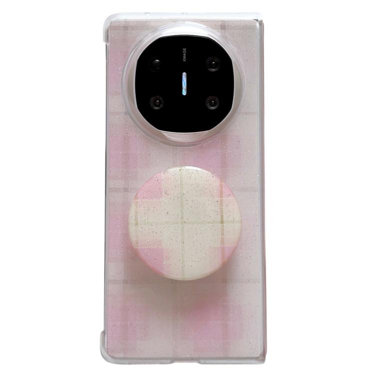 Funda con soporte para Huawei Mate X6 con diseño de puntos brillantes (rosa)