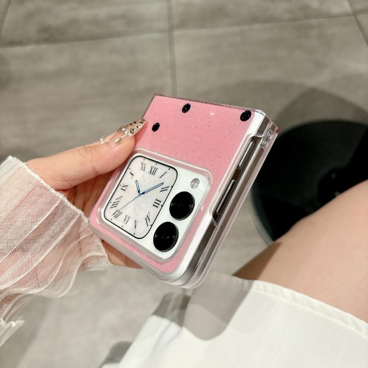 Funda con soporte para Huawei Nova Flip con diseño de puntos brillantes (rosa)