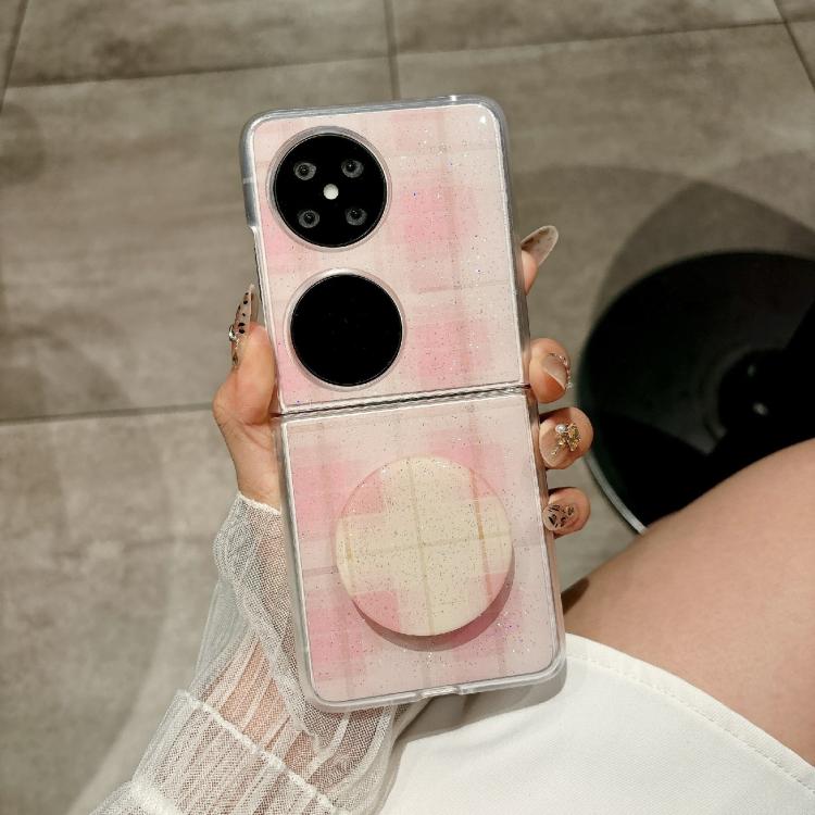 Funda con estampado de puntos brillantes para Huawei Pocket 2 con soporte (rosa)