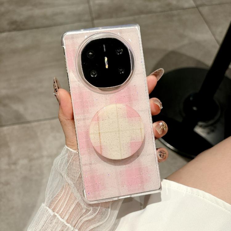 Funda con estampado de puntos brillantes y soporte para Huawei Mate X3/X5 (rosa)