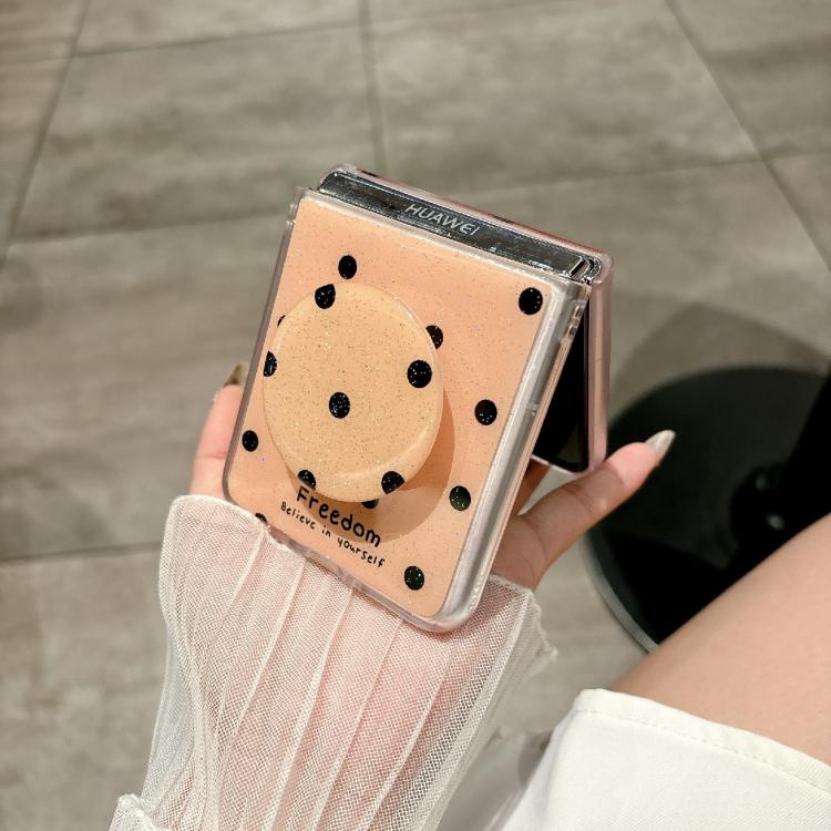 Funda para Huawei P50 con diseño de puntos brillantes y soporte (dorada)